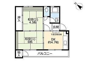 UR高根台  ｜ 千葉県船橋市高根台3丁目（賃貸マンション2DK・4階・39.29㎡） その2