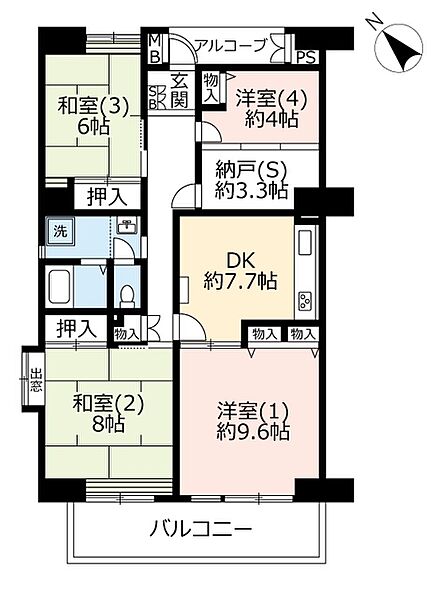 UR浦安マリナイースト21フォーラム海風の街 ｜千葉県浦安市日の出1丁目(賃貸マンション4DK・7階・91.95㎡)の写真 その2