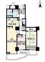 UR都市機構浦安マリナイースト21望海の街11号棟 2LDKの間取図画像