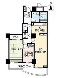 UR都市機構浦安マリナイースト21望海の街11号棟 2LDKの間取図画像