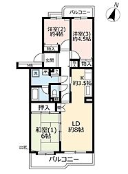 つくば松代四丁目2 3LDKの間取図画像