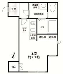 都営大江戸線 中井駅 徒歩5分の賃貸アパート 1階ワンルームの間取り