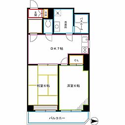 アーサメイジャー 2DKの間取図画像