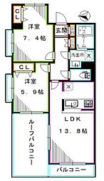 ファミール中野 2LDKの間取図画像
