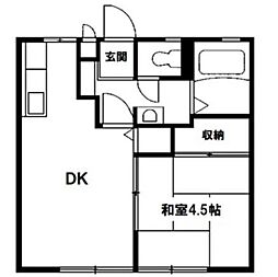 サンライフ山田 1DKの間取図画像