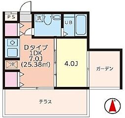 アートフル中井 1DKの間取図画像