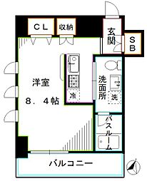 クオーレ西新宿 ワンルームの間取図画像