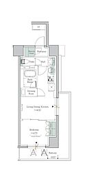 ONE ROOF RESIDENCE NAKANO 1LDKの間取図画像
