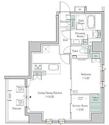 ONE ROOF RESIDENCE NAKANO 2LDKの間取図画像