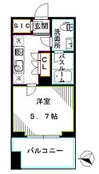 パークハウス東中野リヴゴーシュ 1Kの間取図画像