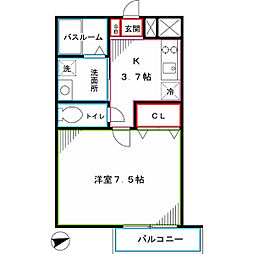 ラテルネ中野本町 1Kの間取図画像