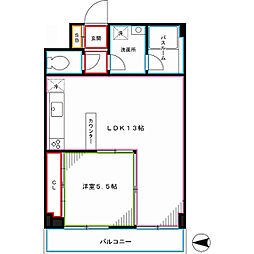 コートシルバーストーン 1LDKの間取図画像