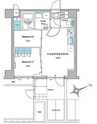 ルフォンプログレ中野坂上 2LDKの間取図画像
