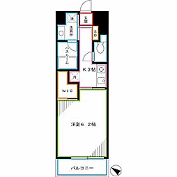 ダンラベニール北新宿 1Kの間取図画像