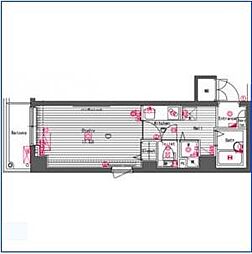 ガーラ新宿下落合 1Kの間取図画像