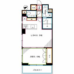 パークハビオ西新宿 1LDKの間取図画像