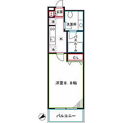 西新宿VIPROYAL 1Kの間取図画像