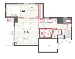 RESIDENCE西新宿SQUARE 2Kの間取図画像