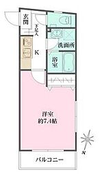 モン・シャトー中野新井 1Kの間取図画像