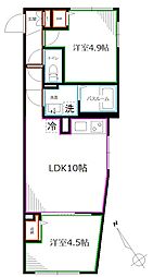 GRANPASEO中野III 2LDKの間取図画像