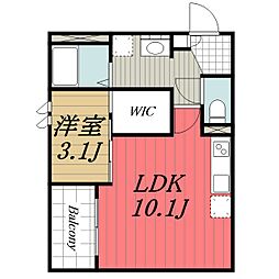 京成千原線 大森台駅 徒歩11分の賃貸アパート 1階1LDKの間取り