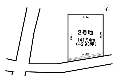 区画図：【新登場】那覇市首里平良町1丁目！土地面積42.93坪・第一種低層住居地域・建築条件なし♪