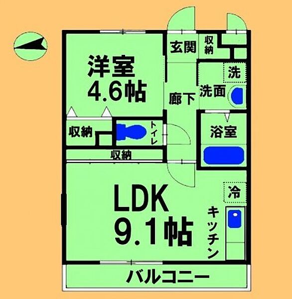 東京都町田市相原町(賃貸アパート1LDK・1階・36.37㎡)の写真 その2