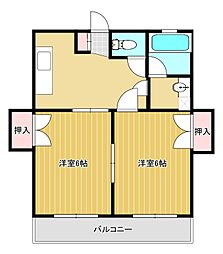 コーポアロフイ2 2DKの間取図画像