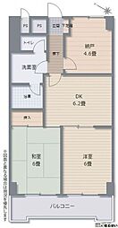 ライオンズマンション舞鶴第2 2SDKの間取図画像