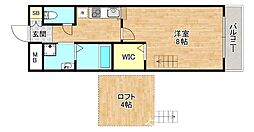 杏 1Kの間取図画像