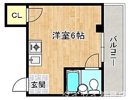 今市ハイツ ワンルームの間取図画像