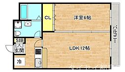 リッチモンド30 1LDKの間取図画像