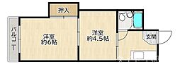 リリアン都島 2Kの間取図画像