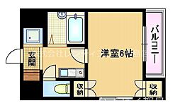 エルプラド楠風 1Kの間取図画像