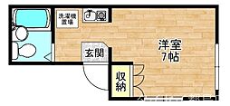 アトリエBOX 1Kの間取図画像