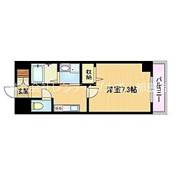 カーサフロール 1Kの間取図画像