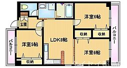 コート・サンファイン 3LDKの間取図画像