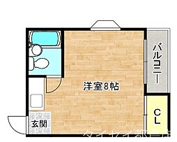 メサ太子橋 ワンルームの間取図画像