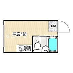 フューチャ2号館 ワンルームの間取図画像