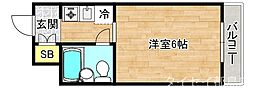 ポストせきめ 1Kの間取図画像