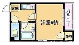 アーバン都島 1Kの間取図画像