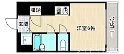 アクティブ城東 1Kの間取図画像