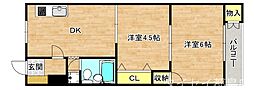 シャトーモンシェリー 2DKの間取図画像