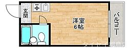 エムロード赤川 ワンルームの間取図画像