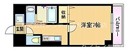 エリジオン伊藤 1Kの間取図画像