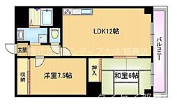パレ・城北 2LDKの間取図画像