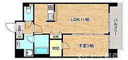 メゾンラトゥール 1LDKの間取図画像