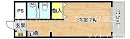 カテリーナ都島 1Kの間取図画像