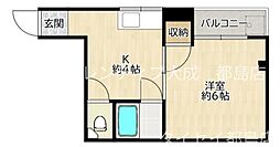 シカマハイツ 1Kの間取図画像