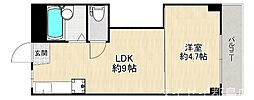 第一有隣マンション 1LDKの間取図画像